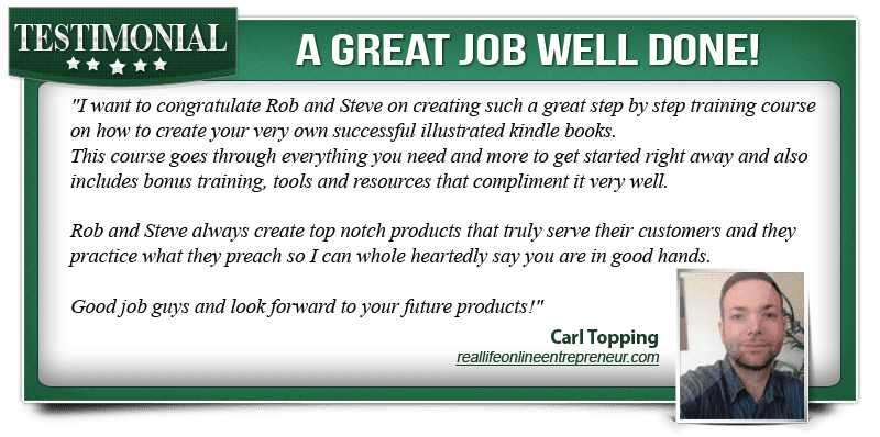 Easy illustrated ebooks testimonial from carl