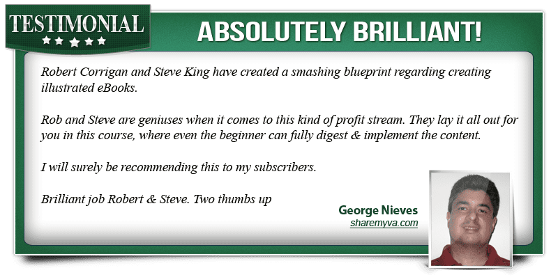 Easy illustrated ebooks testimonial from george