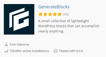 GenerateBlocks in the WordPress Repository