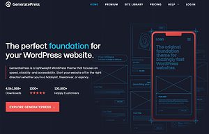 Picture of the GeneratePress Website
