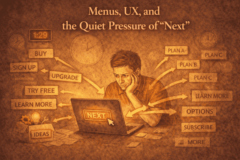 Menus, UX, and the Quiet Pressure of “Next”