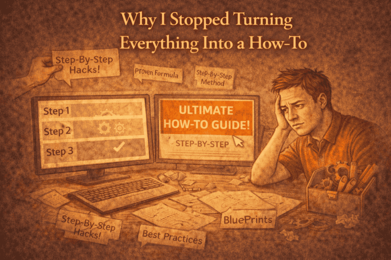 Why I Stopped Turning Everything Into a How To