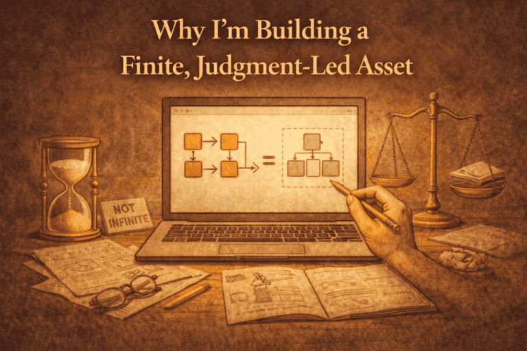 Why I’m Building a Finite, Judgment Led Asset