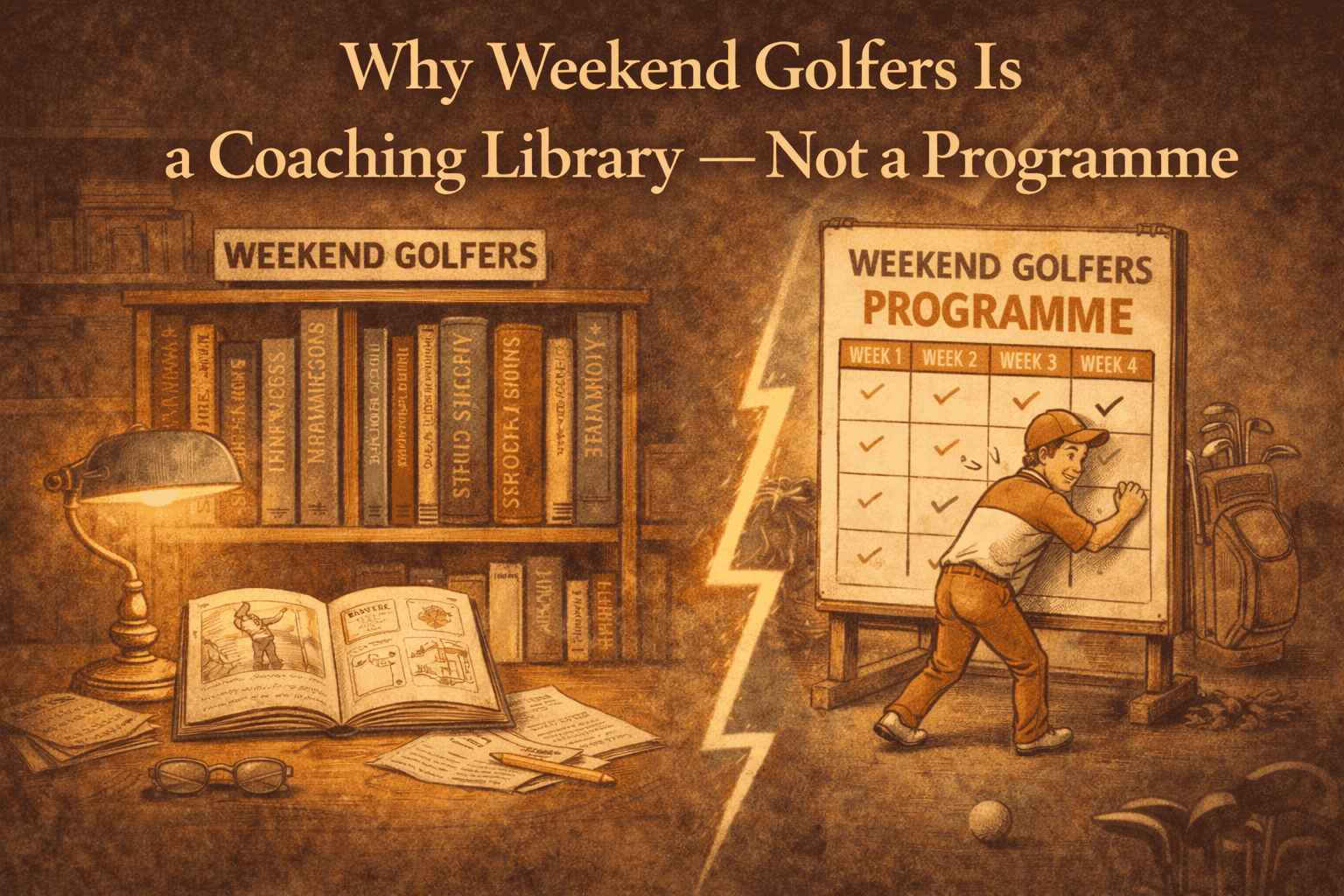 Why Weekend Golfers Is a Coaching Library — Not a Programme