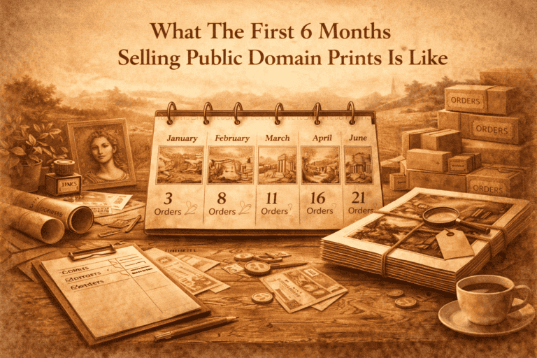 First 6 Months Selling Public Domain Prints