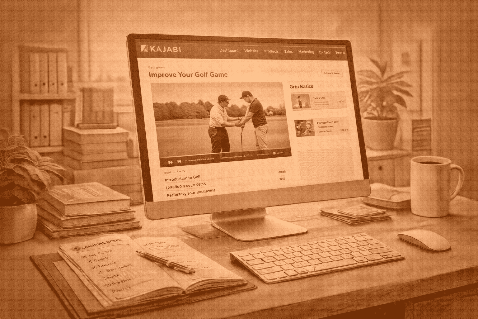 Kajabi course platform used for hosting the Weekend Golfers coaching library