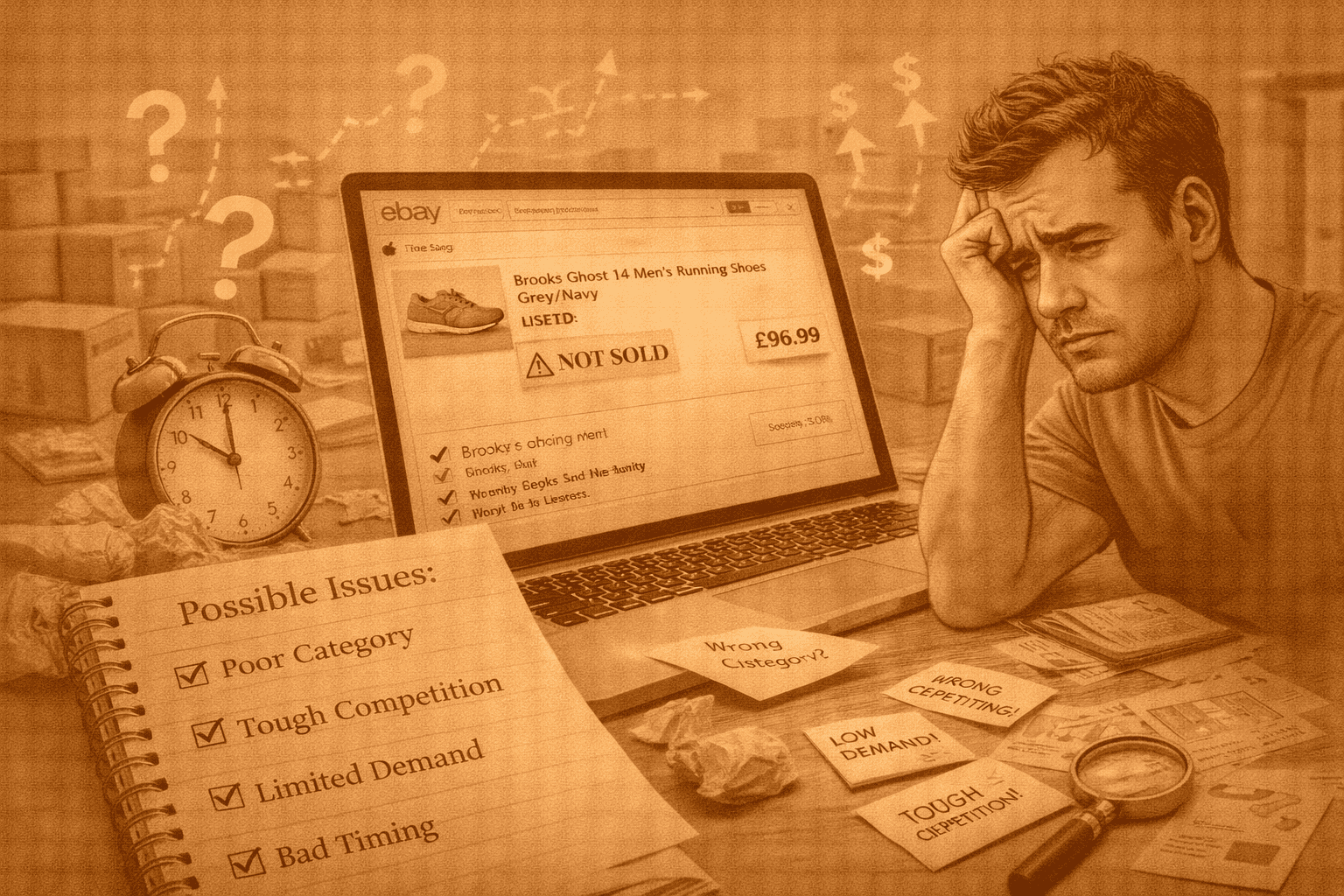 eBay listings with similar items but no sales